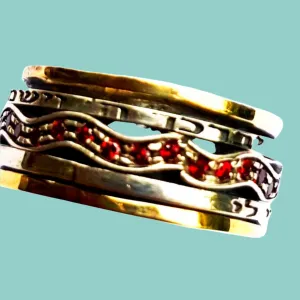 Bluenoemi Spinner ring for woman / Blessing / Love Verse Fidget Ring / Personalized Hebrew Wotty Ring