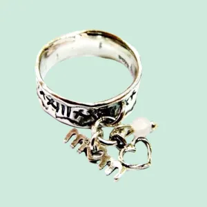 Bluenoemi sterling silver ring with charms hippie ring