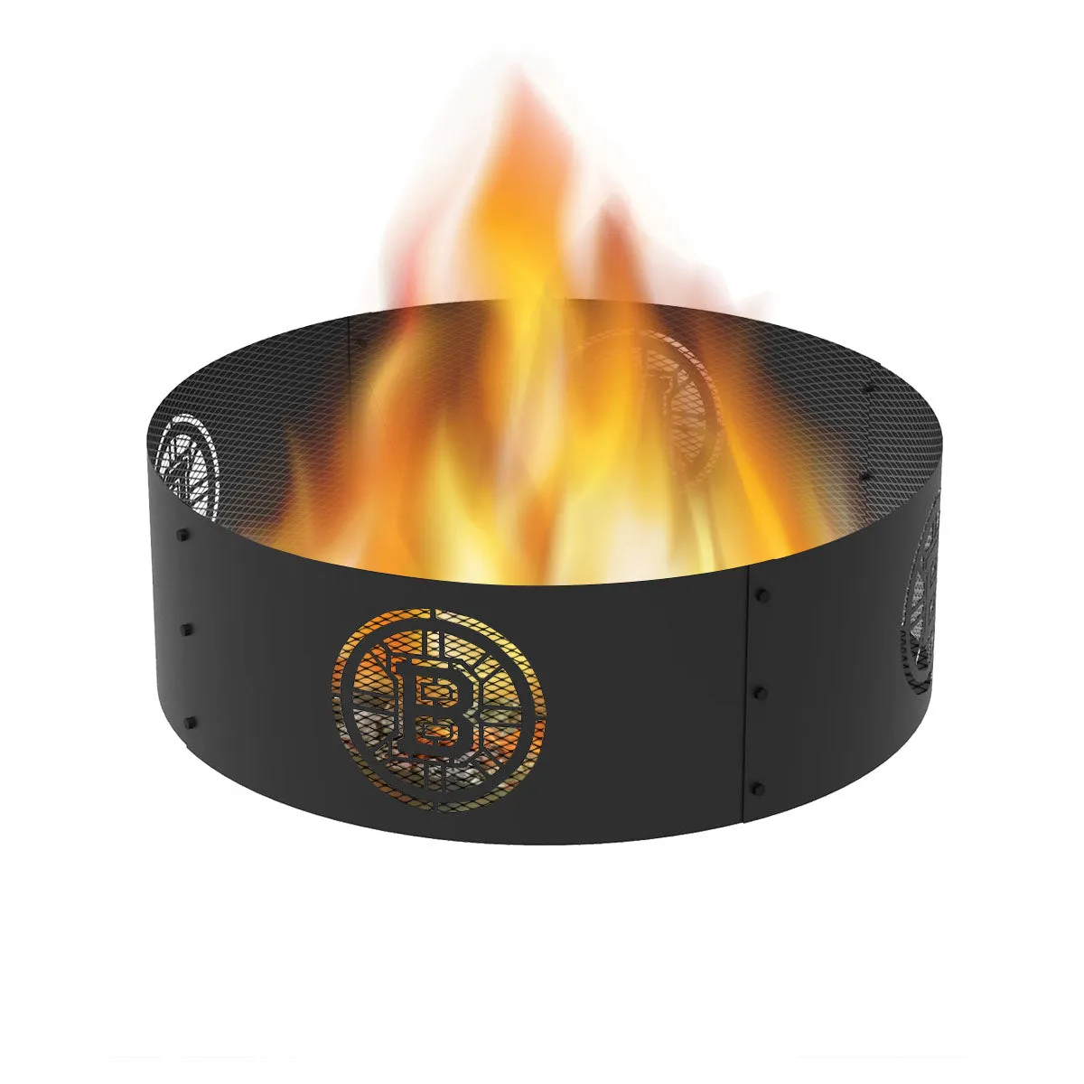 Boston Bruins 36 in. Round x 12 in. High Decorative Steel Fire Ring