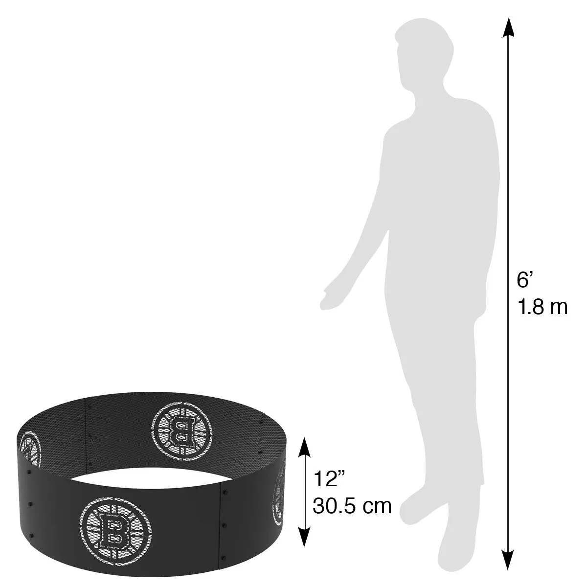 Boston Bruins 36 in. Round x 12 in. High Decorative Steel Fire Ring