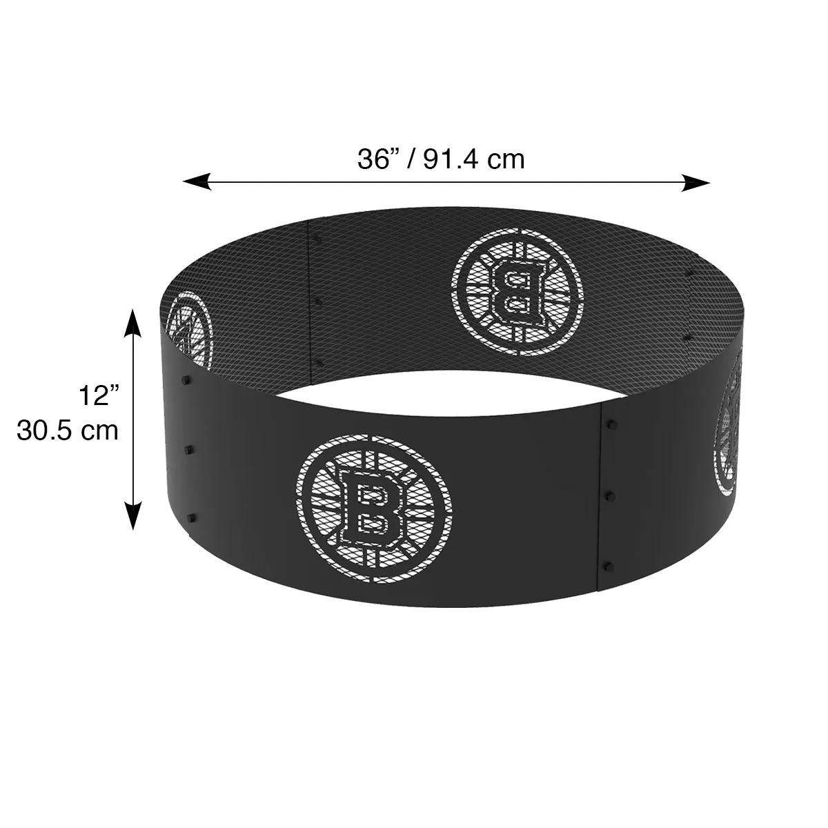 Boston Bruins 36 in. Round x 12 in. High Decorative Steel Fire Ring