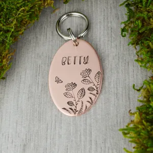 Butterfly in the Dahlias Pet ID Tag