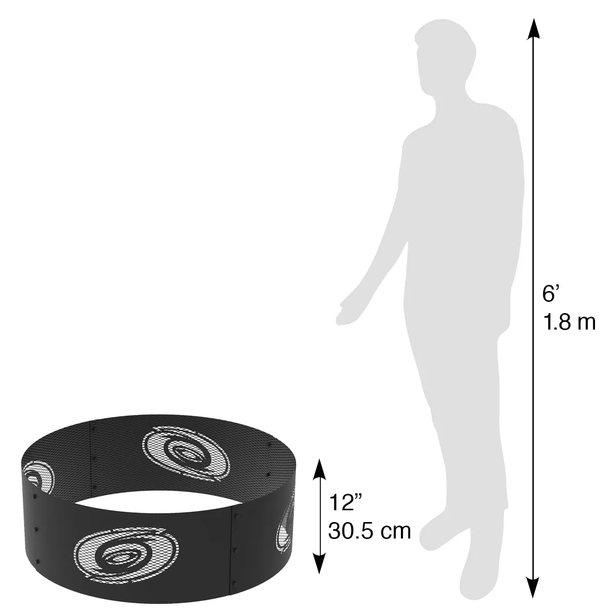 Carolina Hurricanes 36 in. Round x 12 in. High Decorative Steel Fire Ring