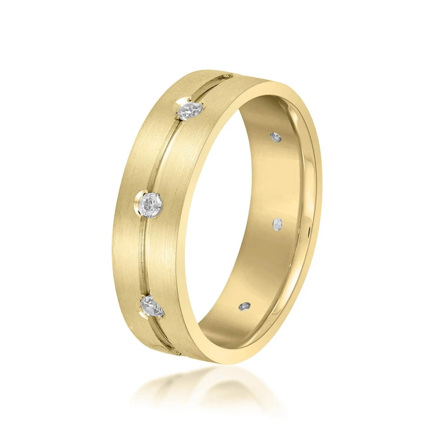 Central Groove Men's Diamond Wedding Band