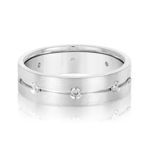 Central Groove Men's Diamond Wedding Band