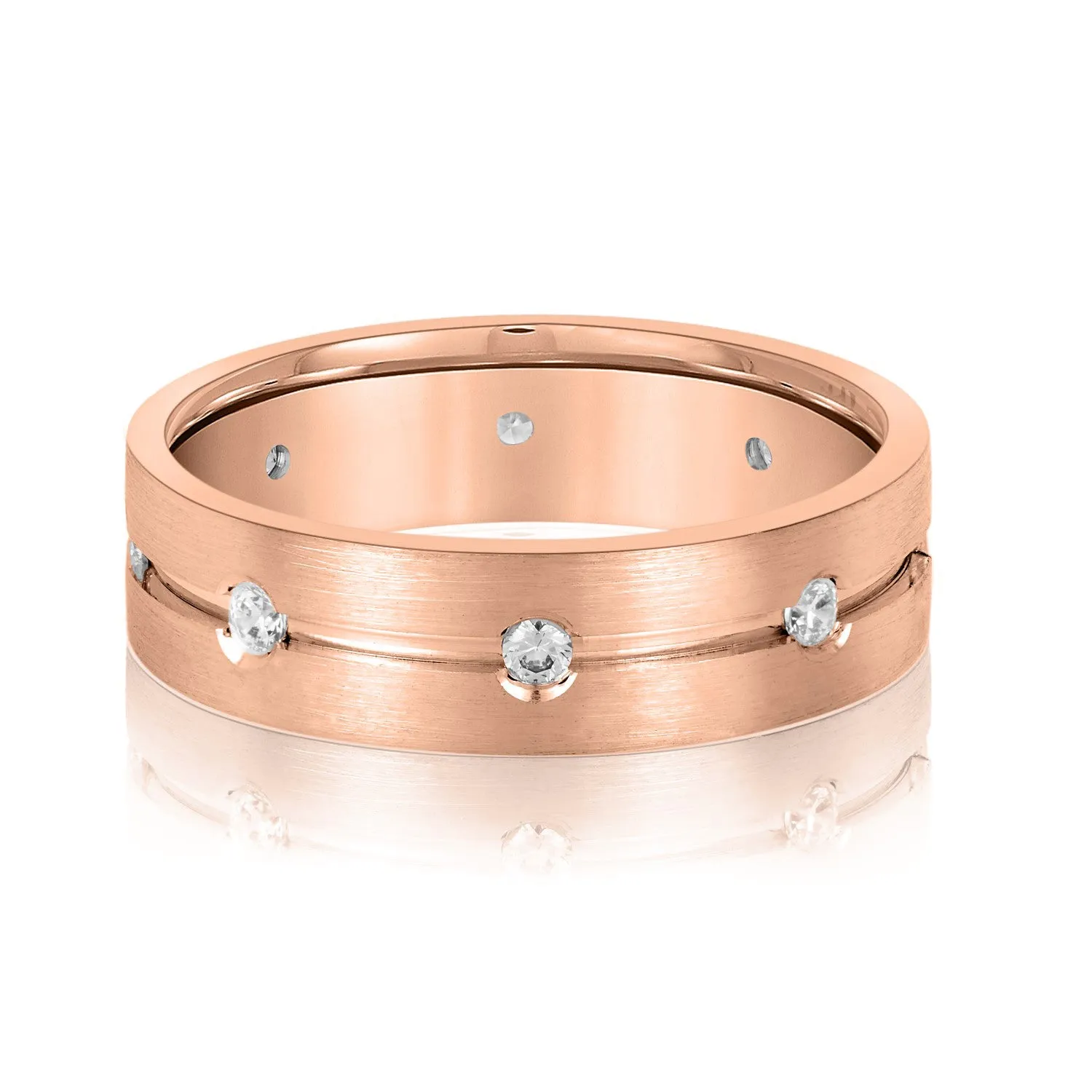 Central Groove Men's Diamond Wedding Band
