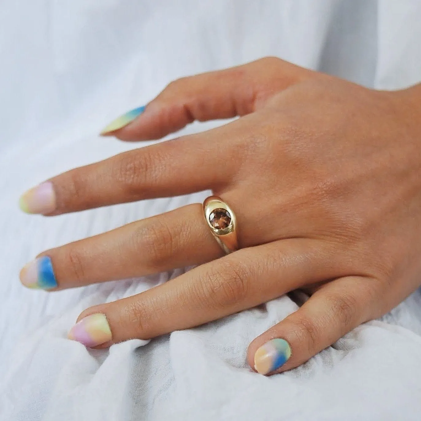 Champagne Zircon Ring