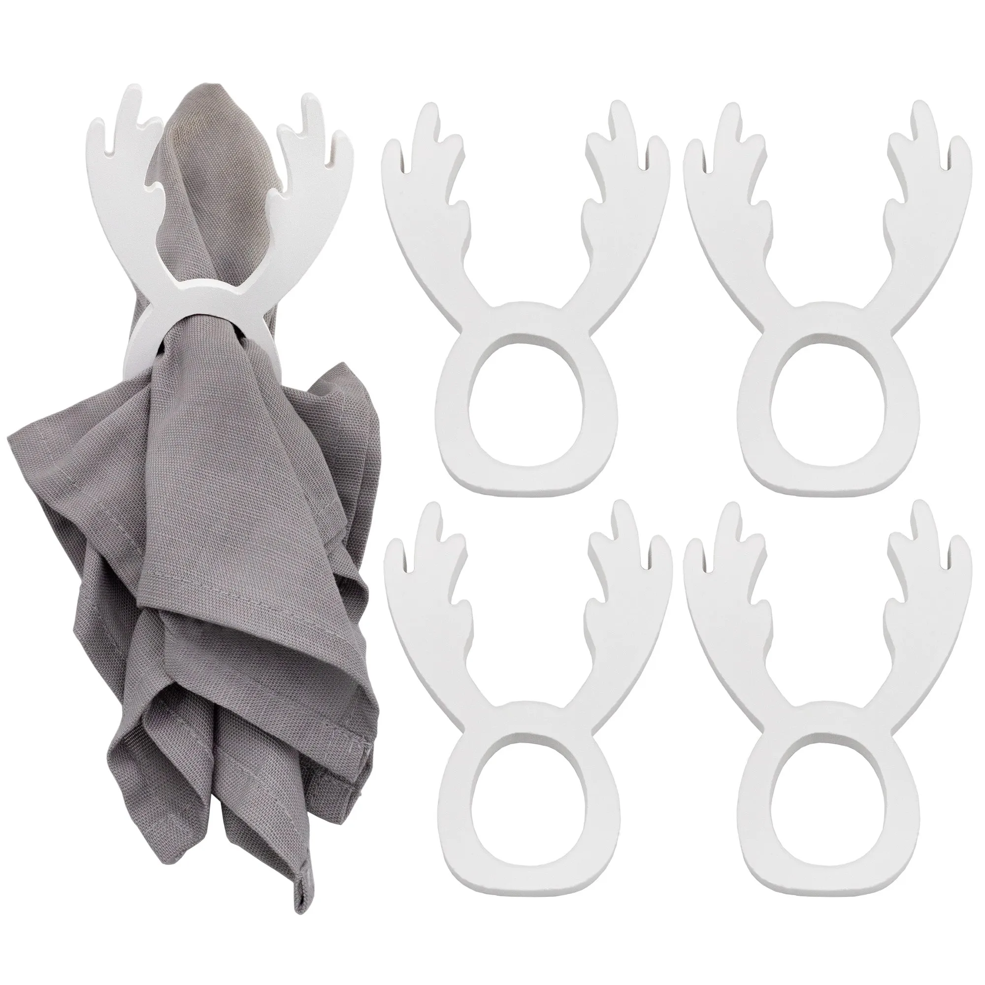 Christmas Reindeer Napkin Rings (White, Case of 400)