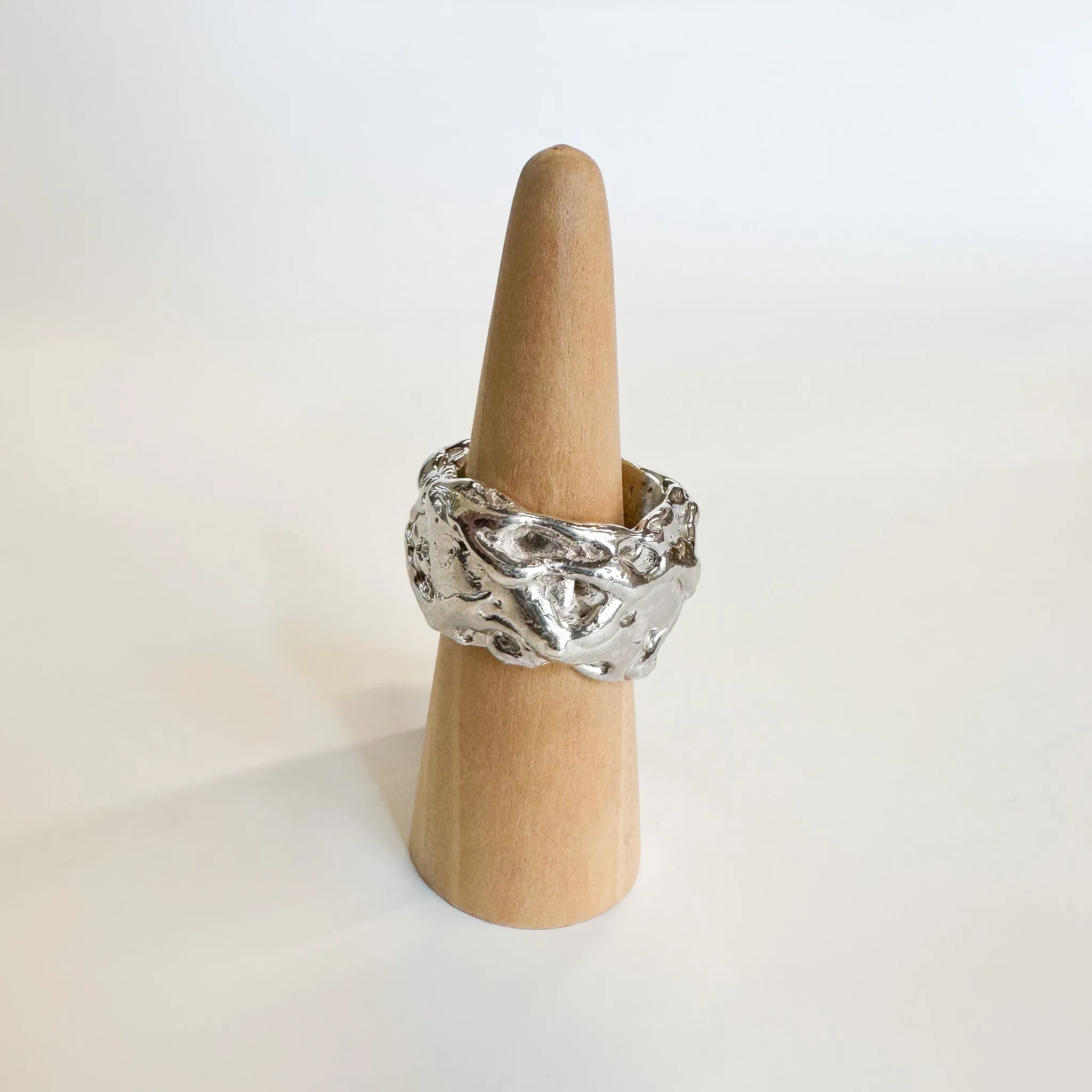 Chunky Molten Sterling Silver Ring