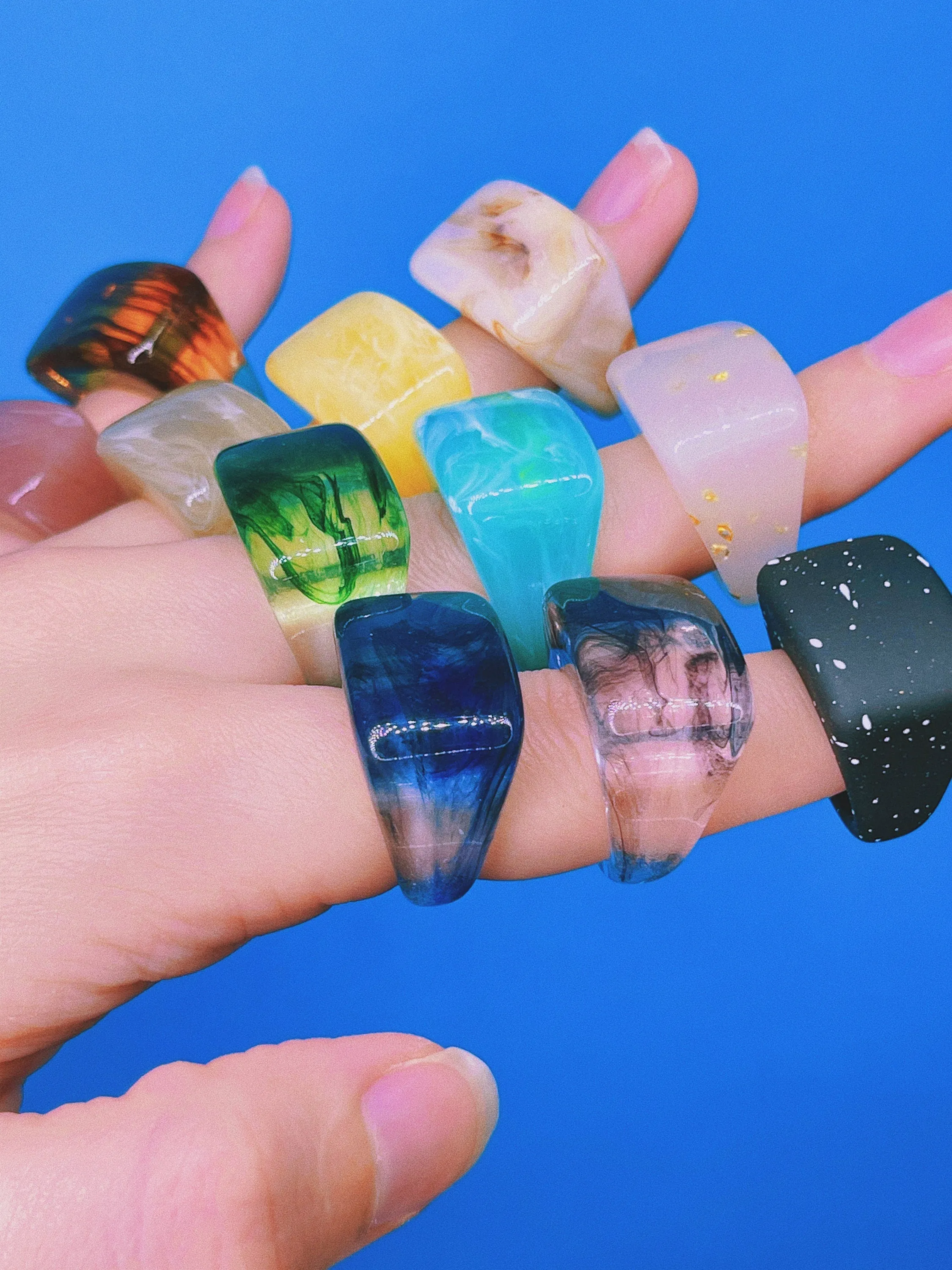 Chunky Square Resin Ring
