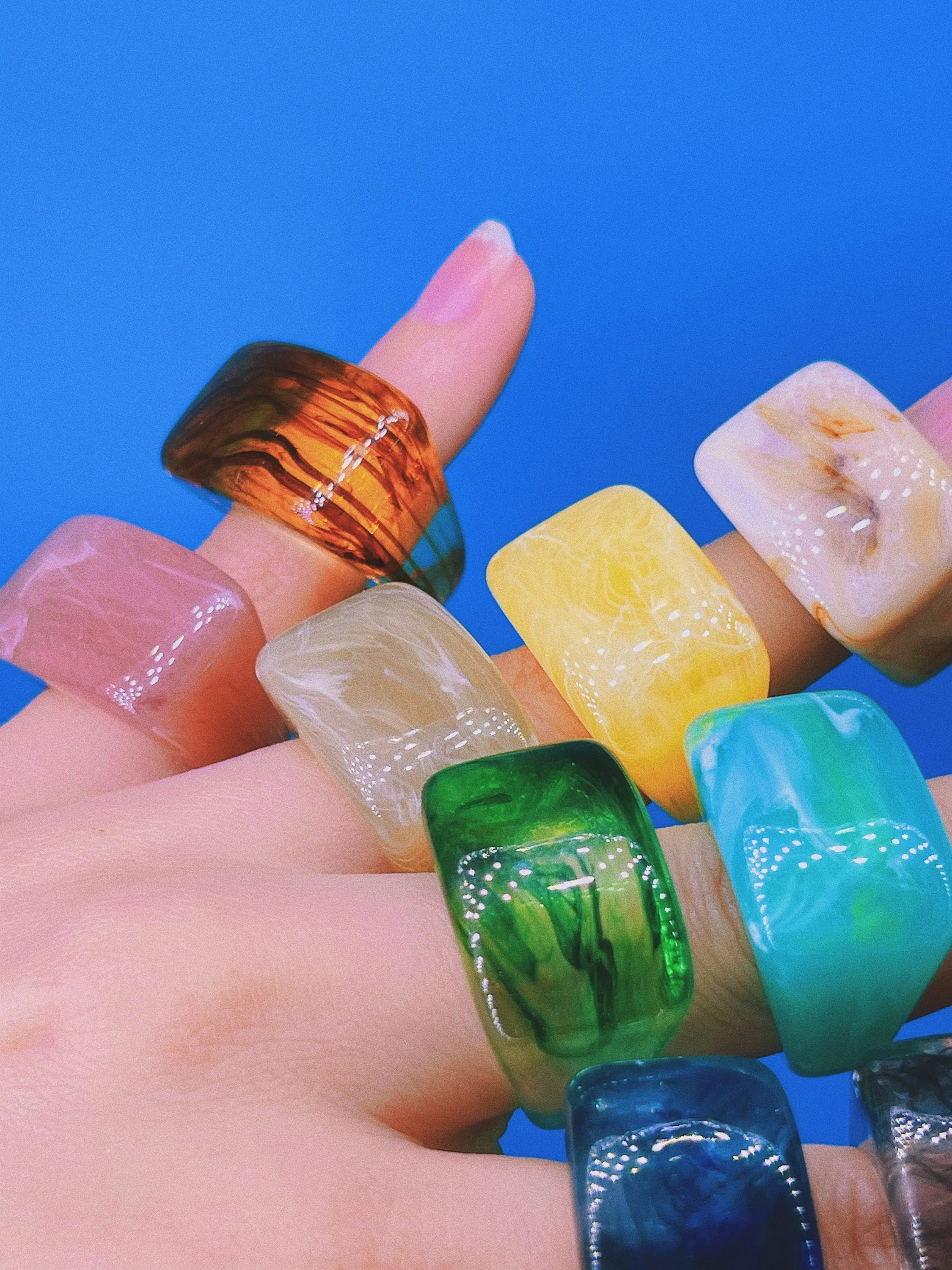 Chunky Square Resin Ring