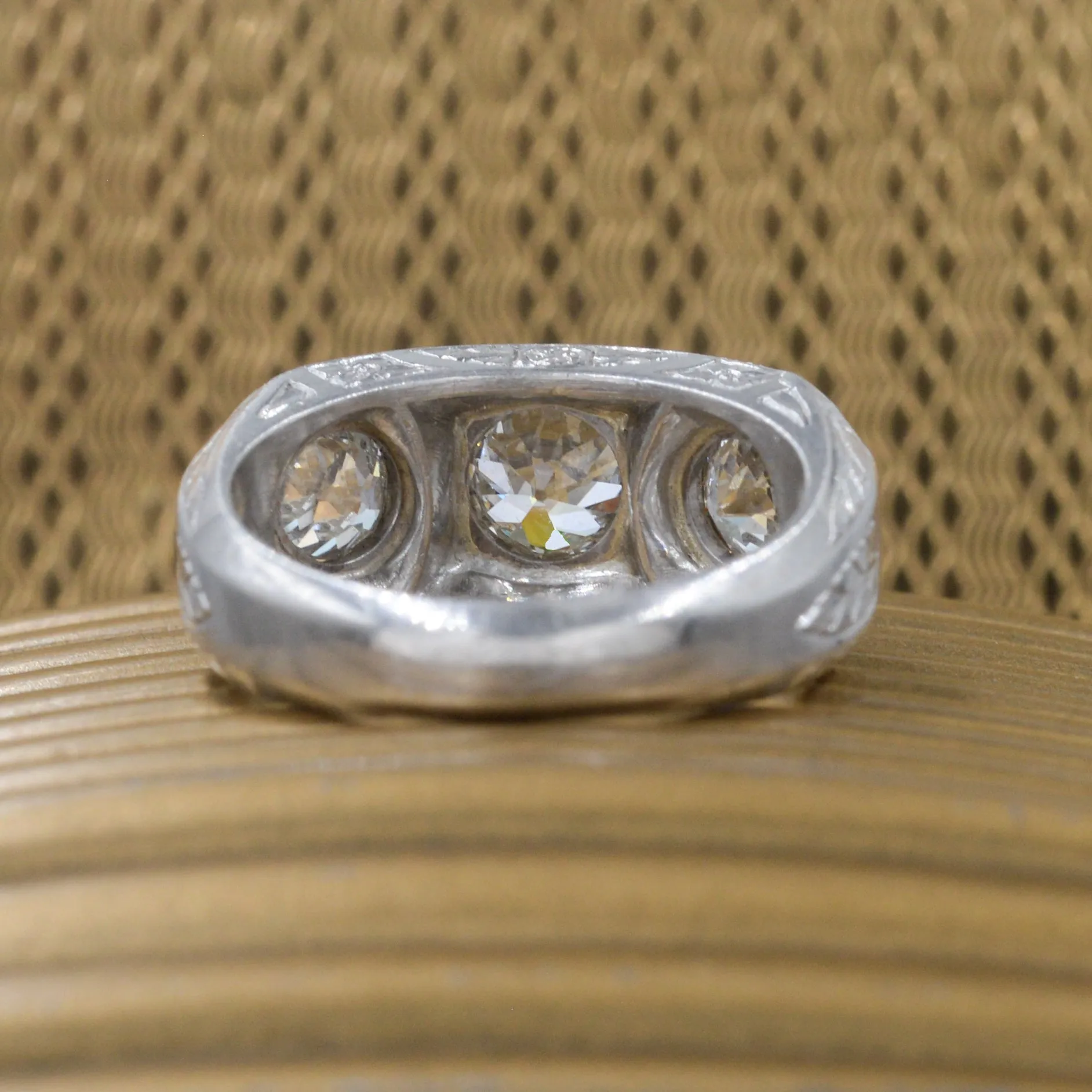 Circa 1920's 3 Stone Diamond Ring