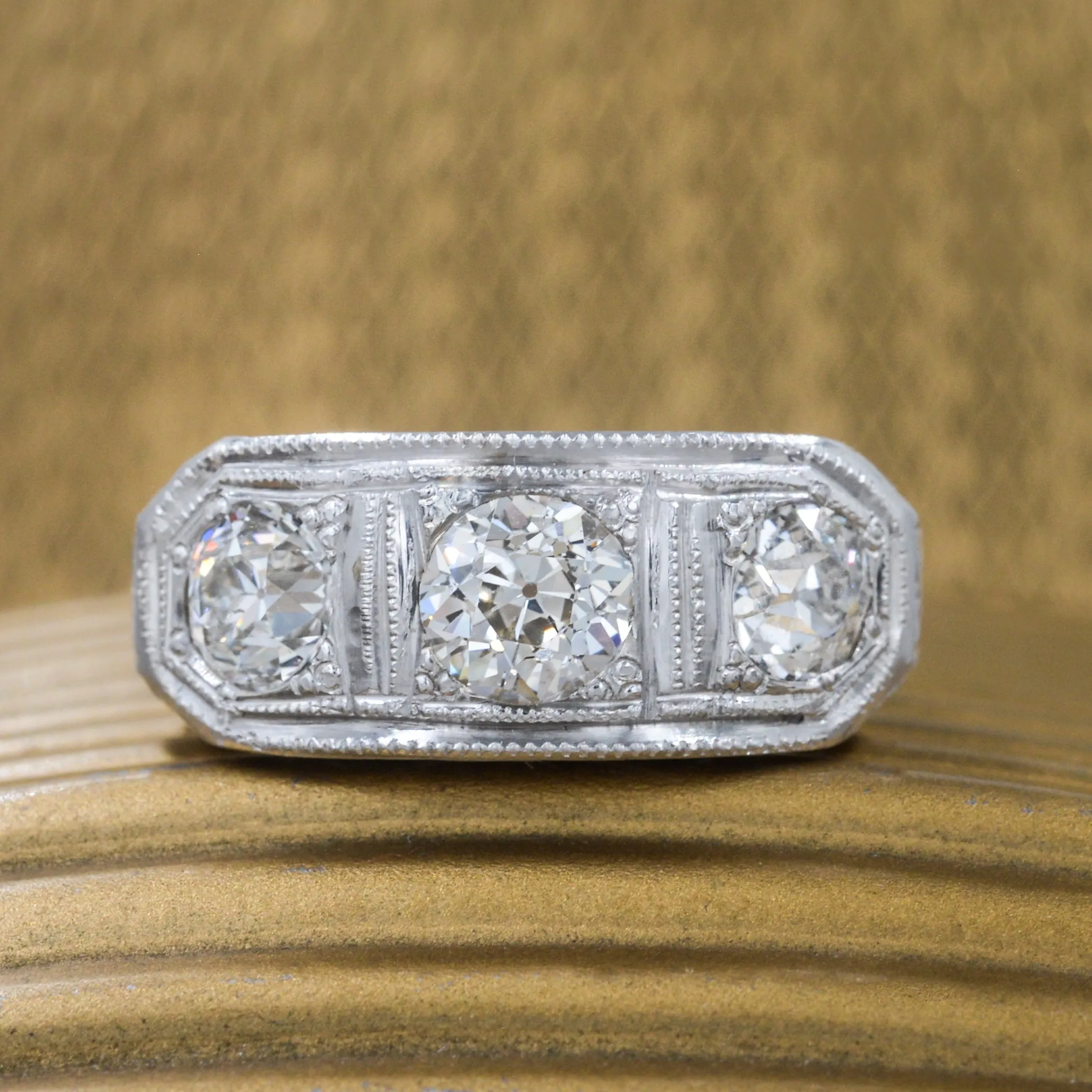 Circa 1920's 3 Stone Diamond Ring
