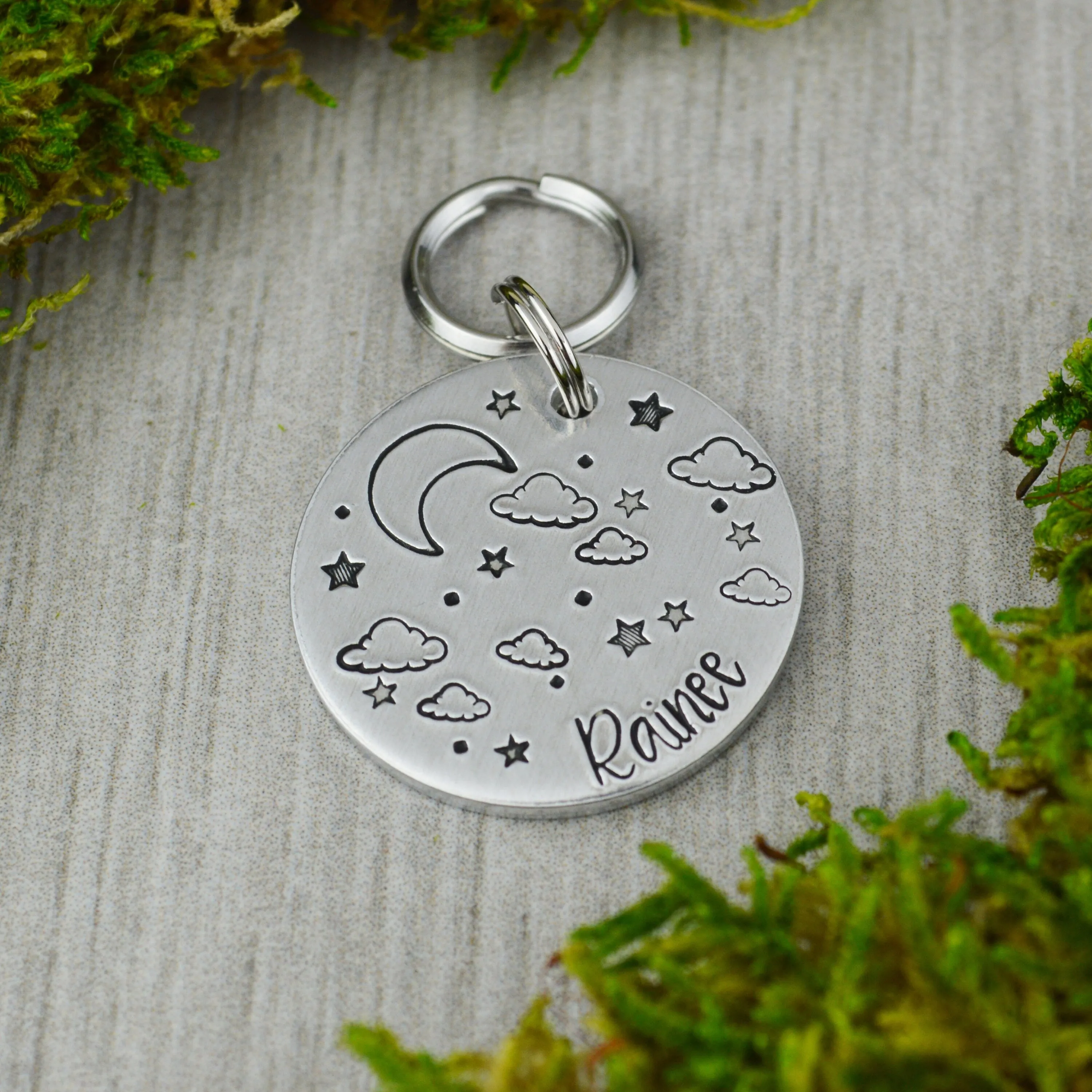 Cloudy Night Pet ID Tag
