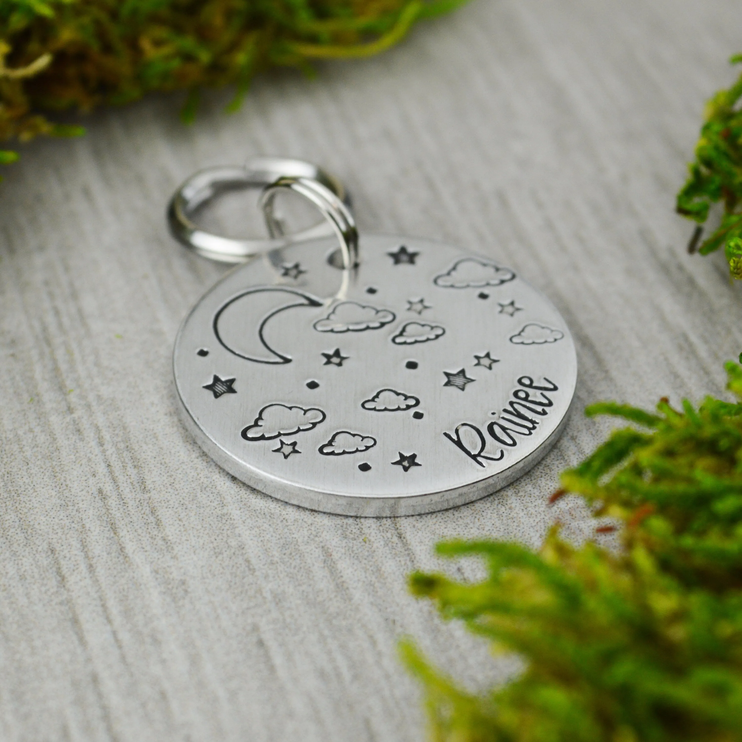Cloudy Night Pet ID Tag