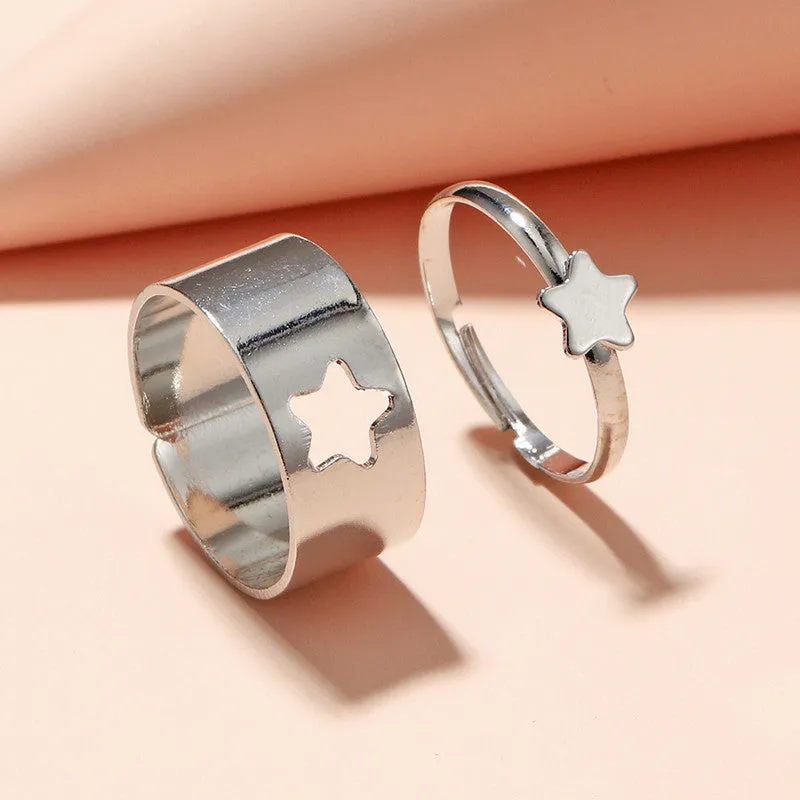 Combo Of 2 Star Matching Wrap Finger Couple Ring