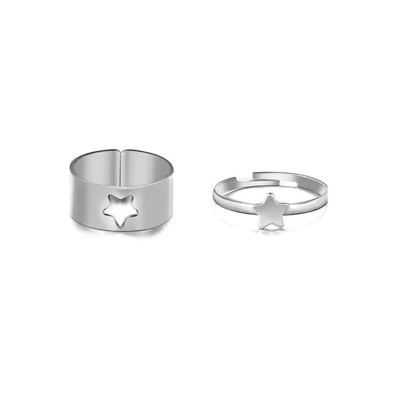 Combo Of 2 Star Matching Wrap Finger Couple Ring