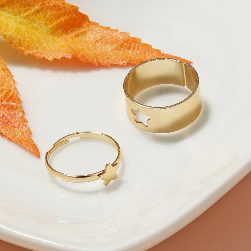 Combo Of 2 Star Matching Wrap Finger Couple Ring