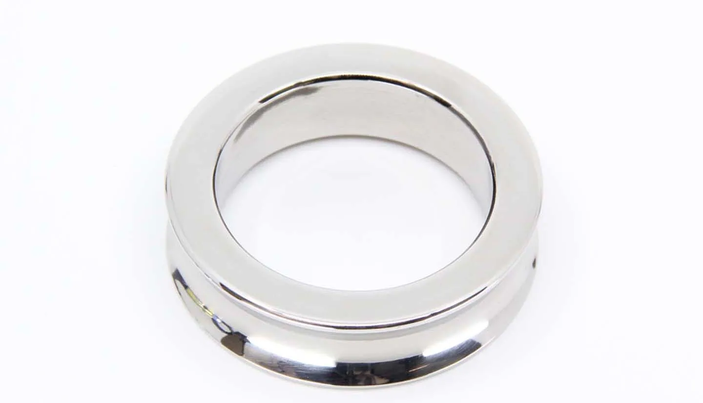 Concave Silver Stainless Steel Cock Ring 45mm