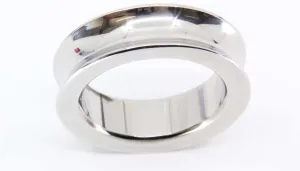 Concave Silver Stainless Steel Cock Ring 45mm