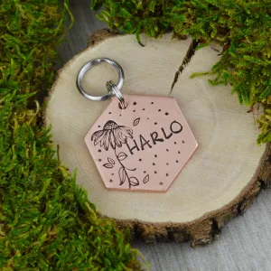 Cone Flower Pet ID Tag