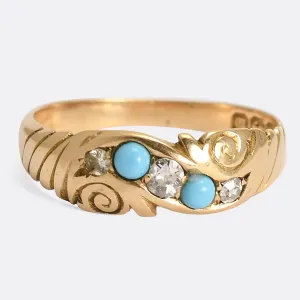 (Copy) Late Victorian Turquoise & Diamond Ring
