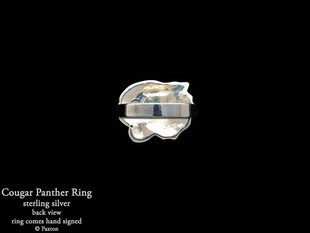 Cougar Panther Head Ring Sterling Silver