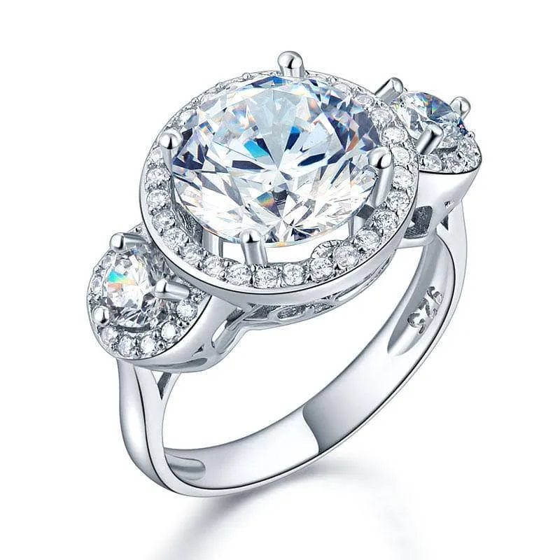Created Diamond Vintage Victorian Art Deco Three-Stone Engagement Ring 3.5 Ct
