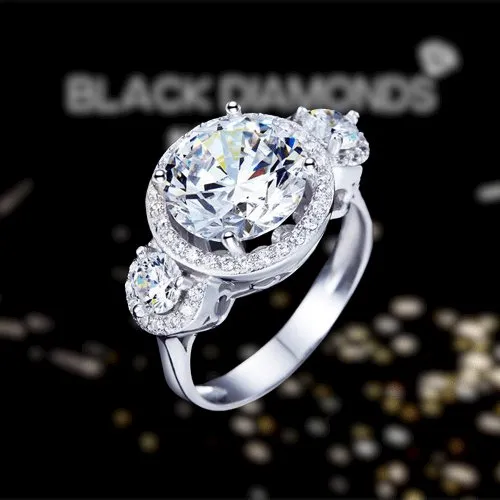 Created Diamond Vintage Victorian Art Deco Three-Stone Engagement Ring 3.5 Ct