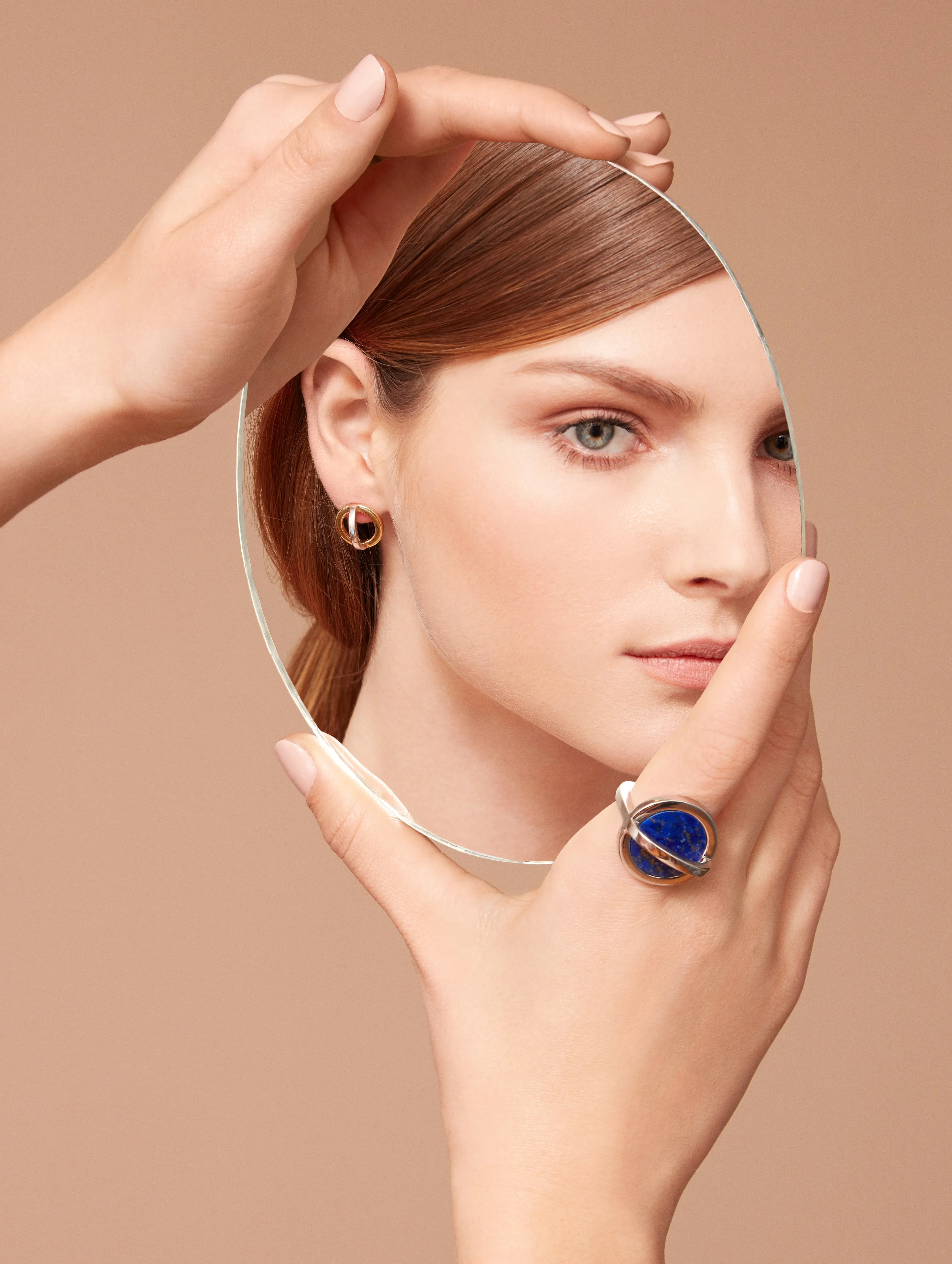 Cross Circle Ring with Stones