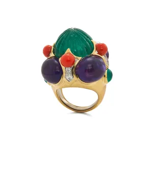 Crown Ring, Emerald
