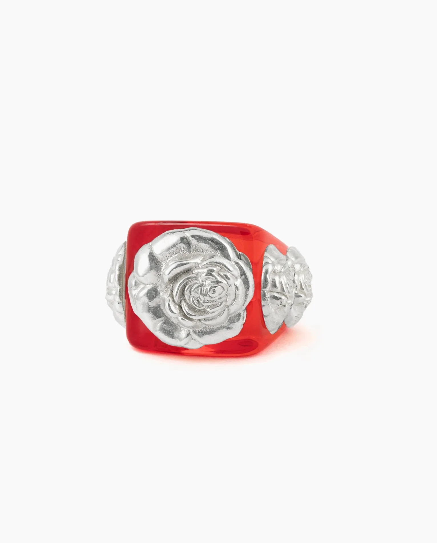 Crystal Red on Silver Rosetón