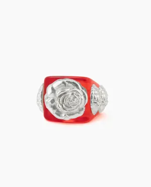 Crystal Red on Silver Rosetón