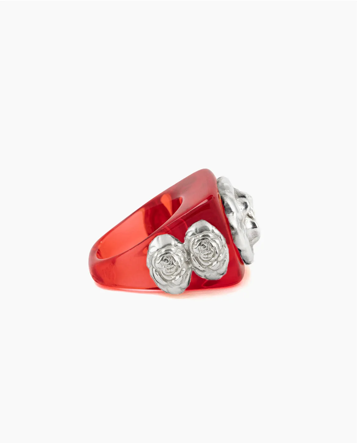Crystal Red on Silver Rosetón