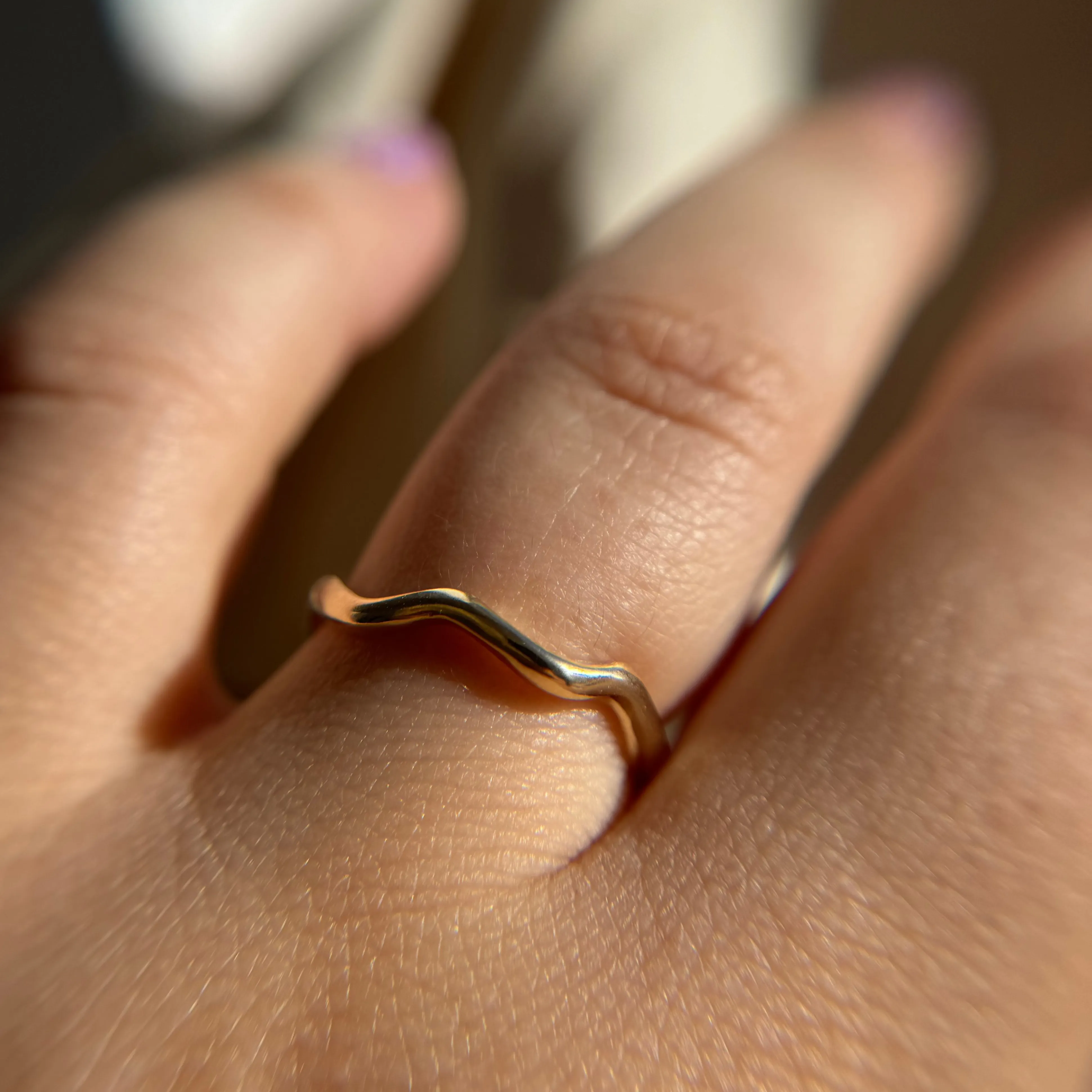 Custom Gold Wavy Ring