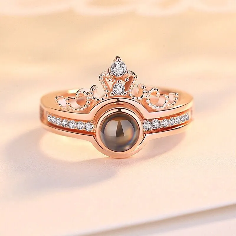 Custom Pet Photo Tiara Crown Ring