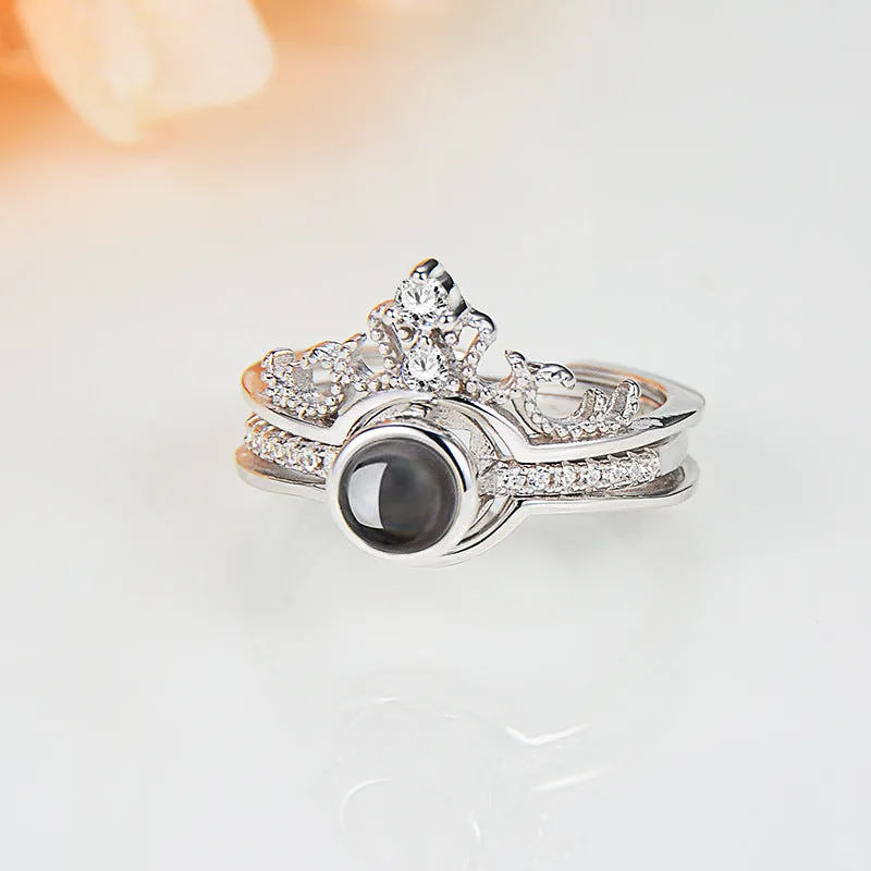 Custom Pet Photo Tiara Crown Ring