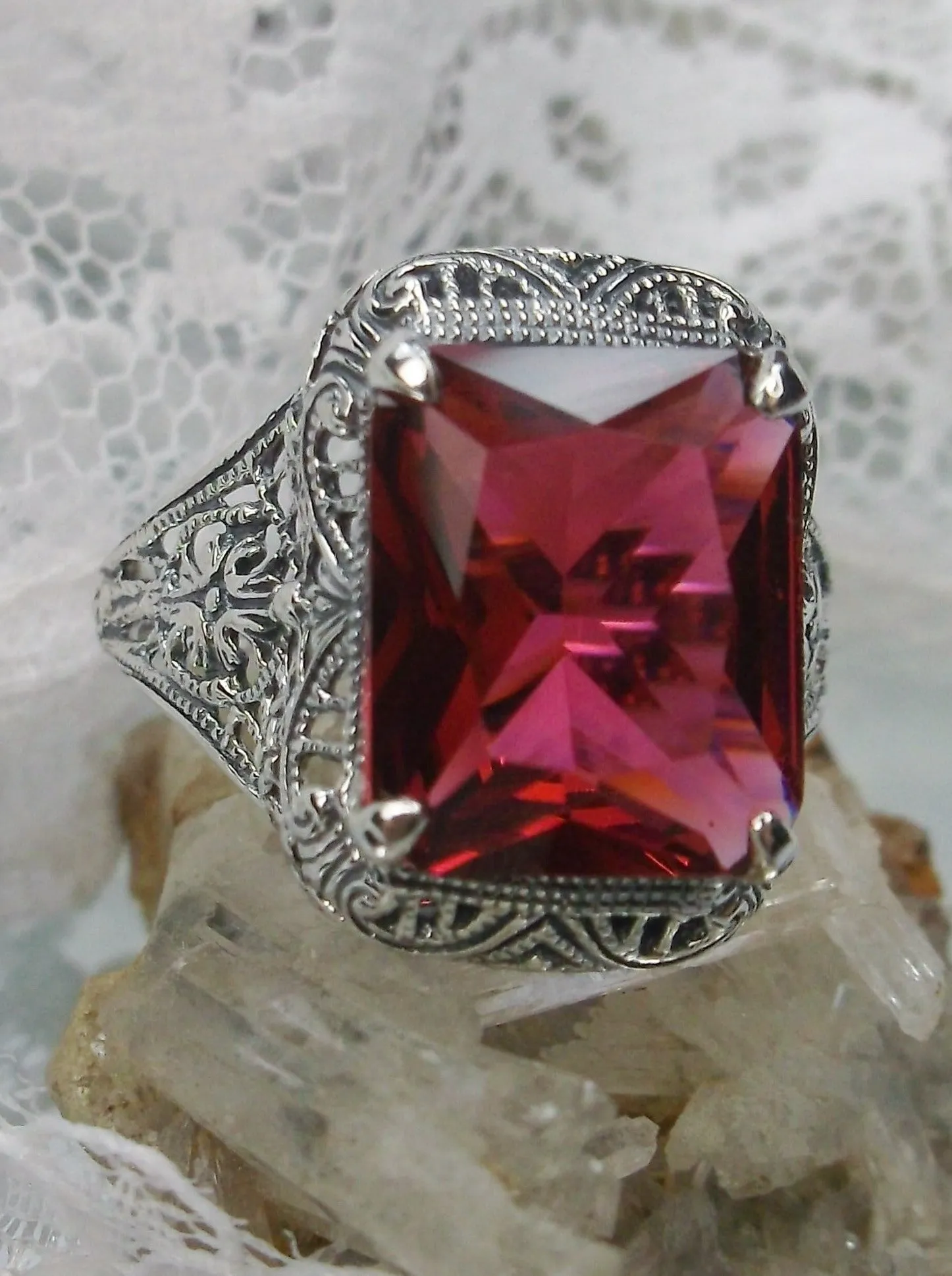 D200, Autumn Ring, Rectangle Gem, Vintage Jewelry #D200