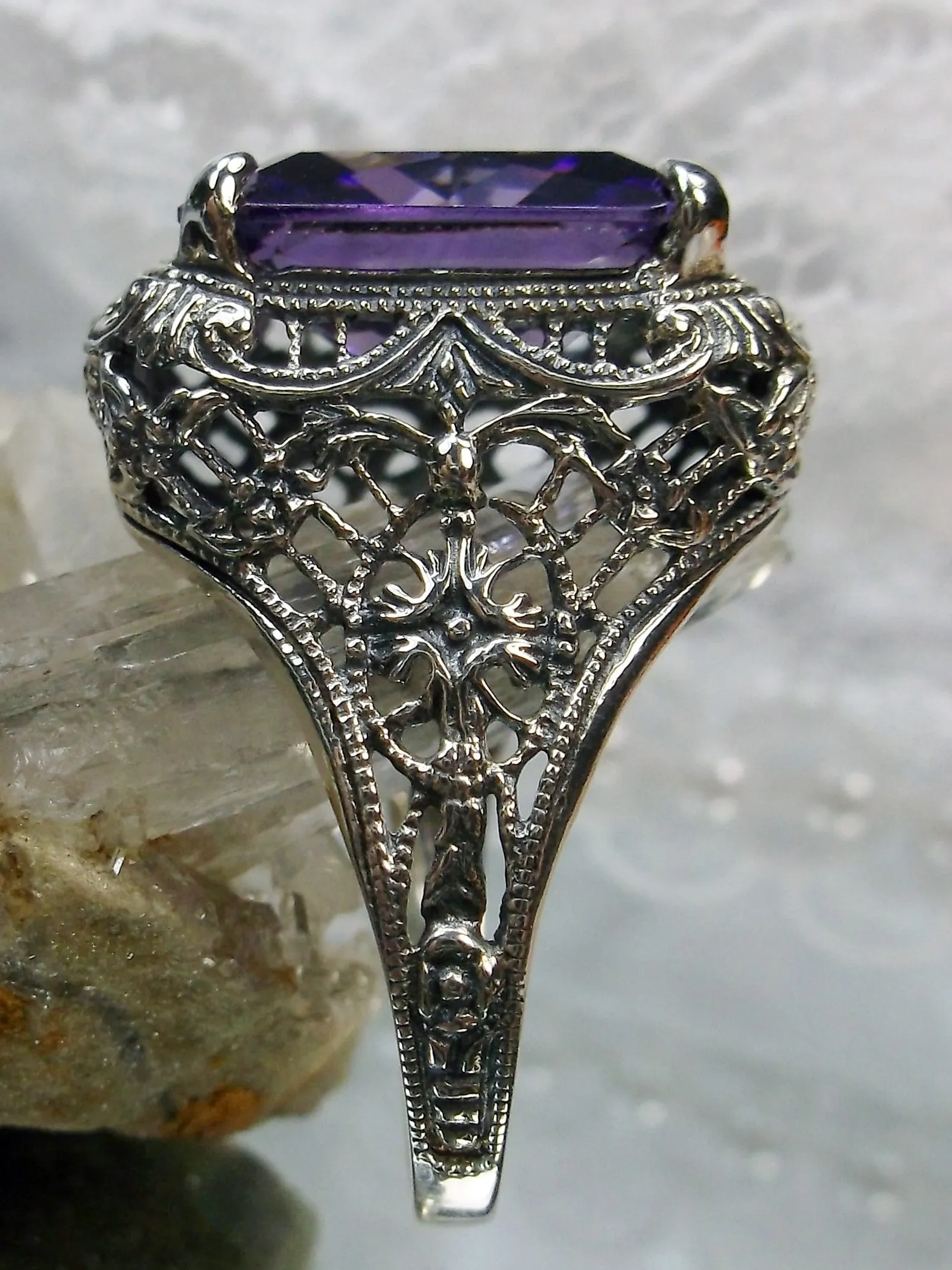 D200, Autumn Ring, Rectangle Gem, Vintage Jewelry #D200