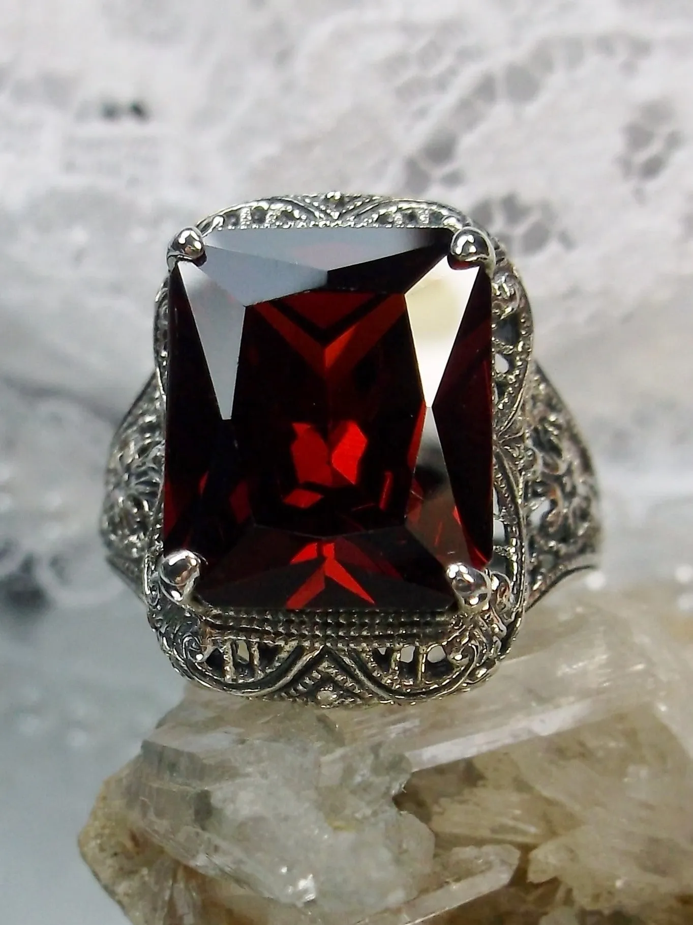 D200, Autumn Ring, Rectangle Gem, Vintage Jewelry #D200