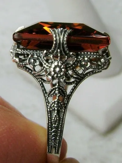 D77, Square Victorian Ring, 12ct Square Gem, Victorian Jewelry #D77