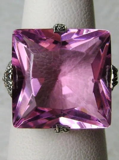 D77, Square Victorian Ring, 12ct Square Gem, Victorian Jewelry #D77