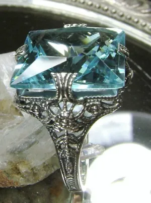 D77, Square Victorian Ring, 12ct Square Gem, Victorian Jewelry #D77