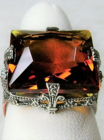 D77, Square Victorian Ring, 12ct Square Gem, Victorian Jewelry #D77