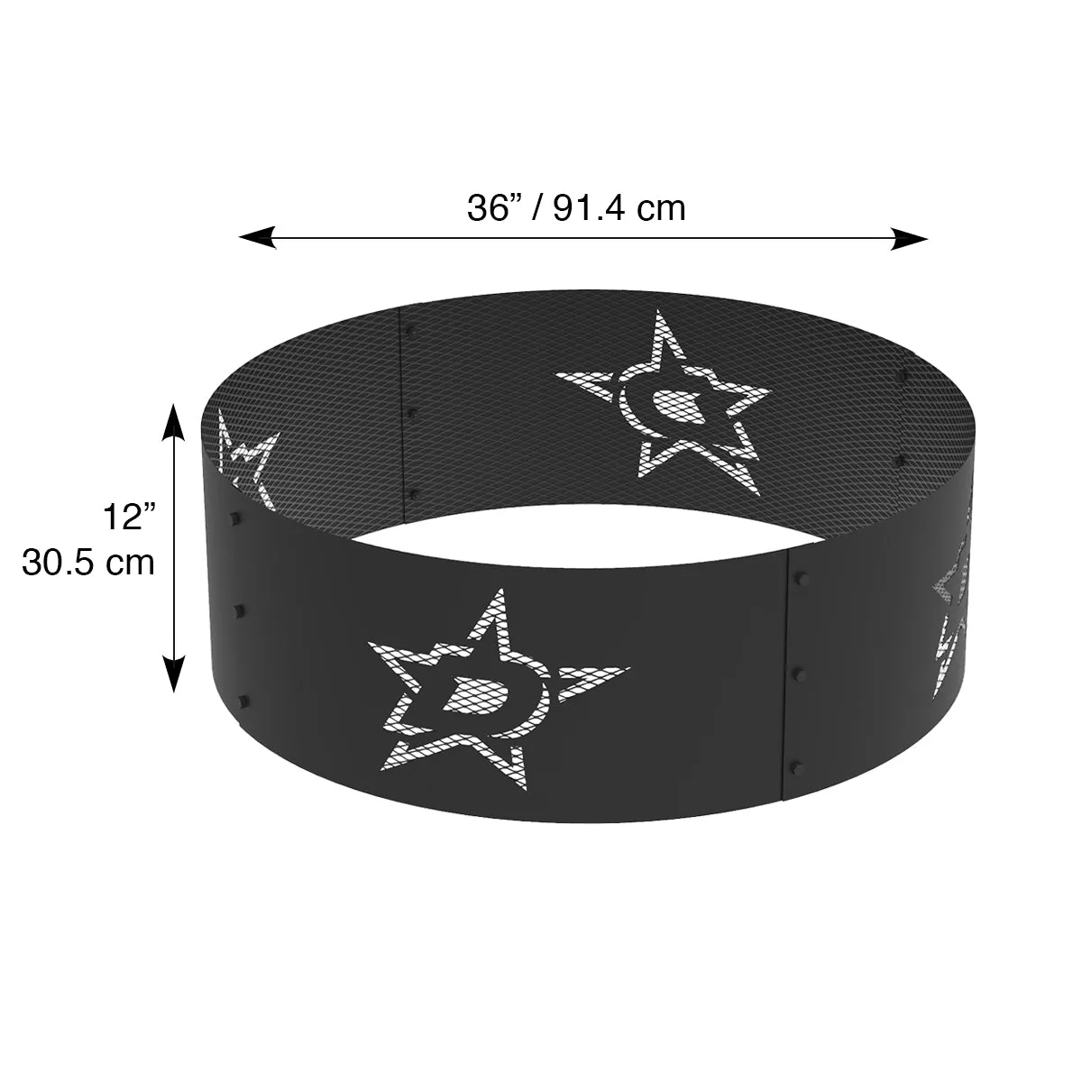 Dallas Stars 36 in. Round x 12 in. High Decorative Steel Fire Ring