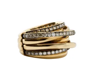 de GRISOGONO 79 Round Brown Diamond Ring w/ Rose Gold