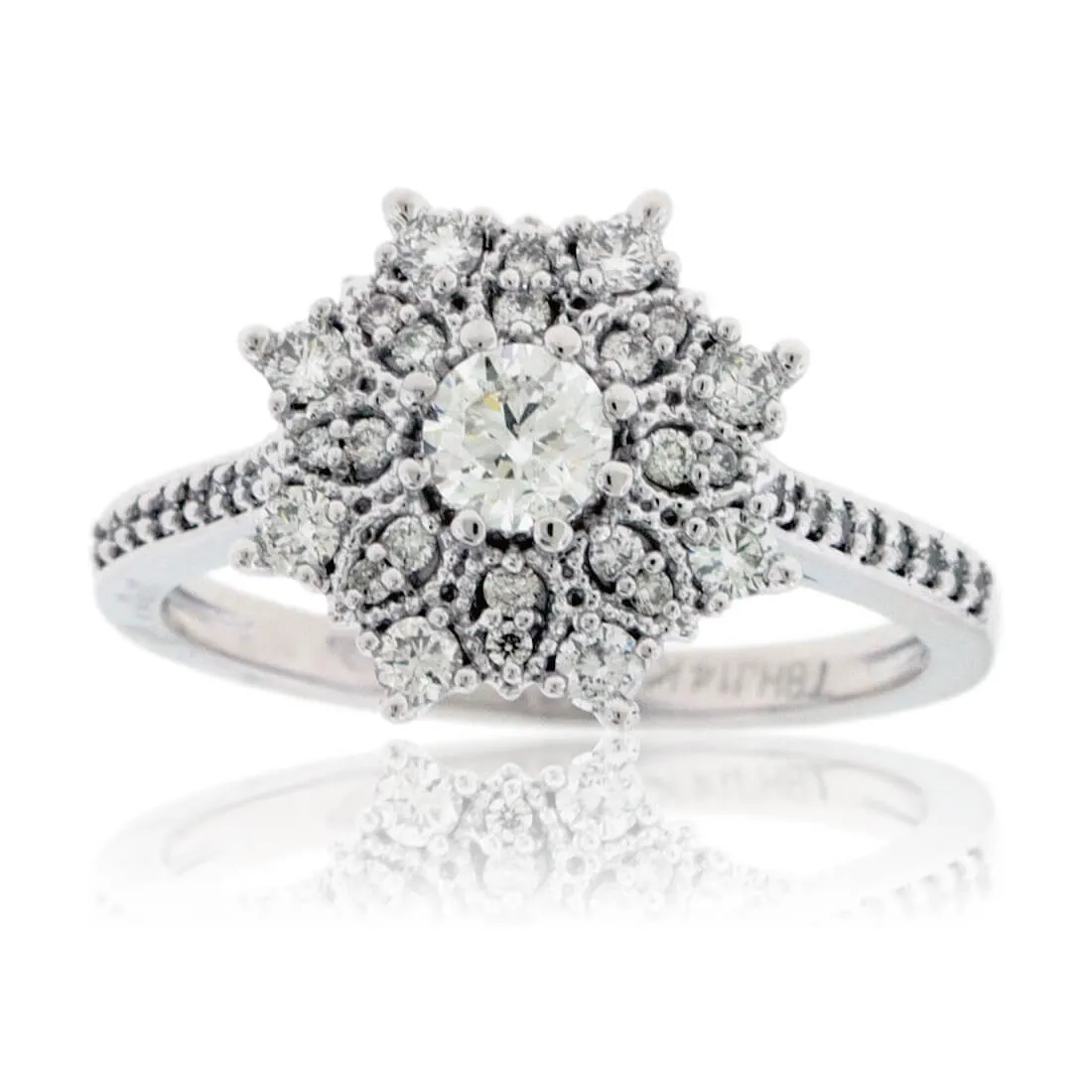 Diamond Cluster Snowflake Style Ring