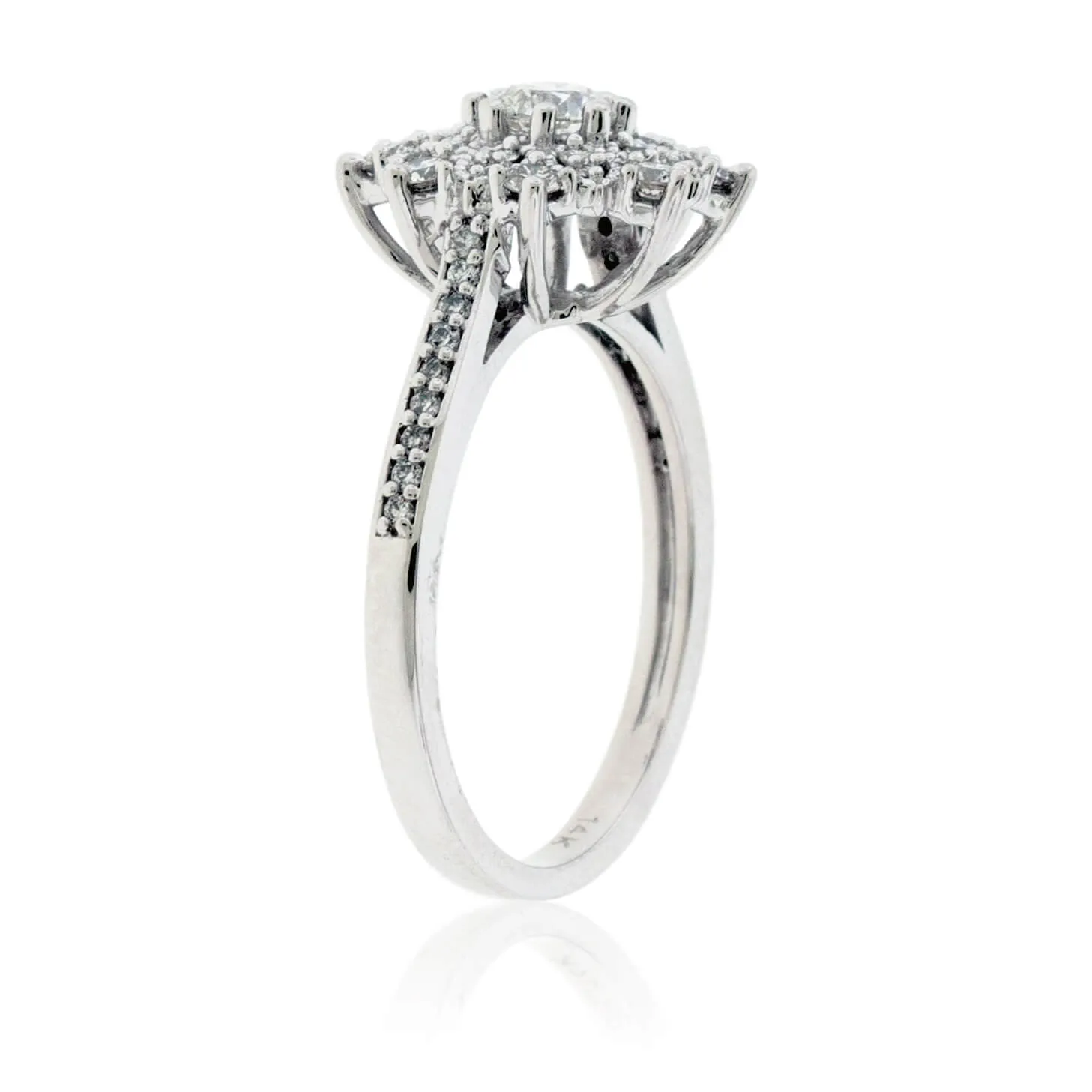 Diamond Cluster Snowflake Style Ring