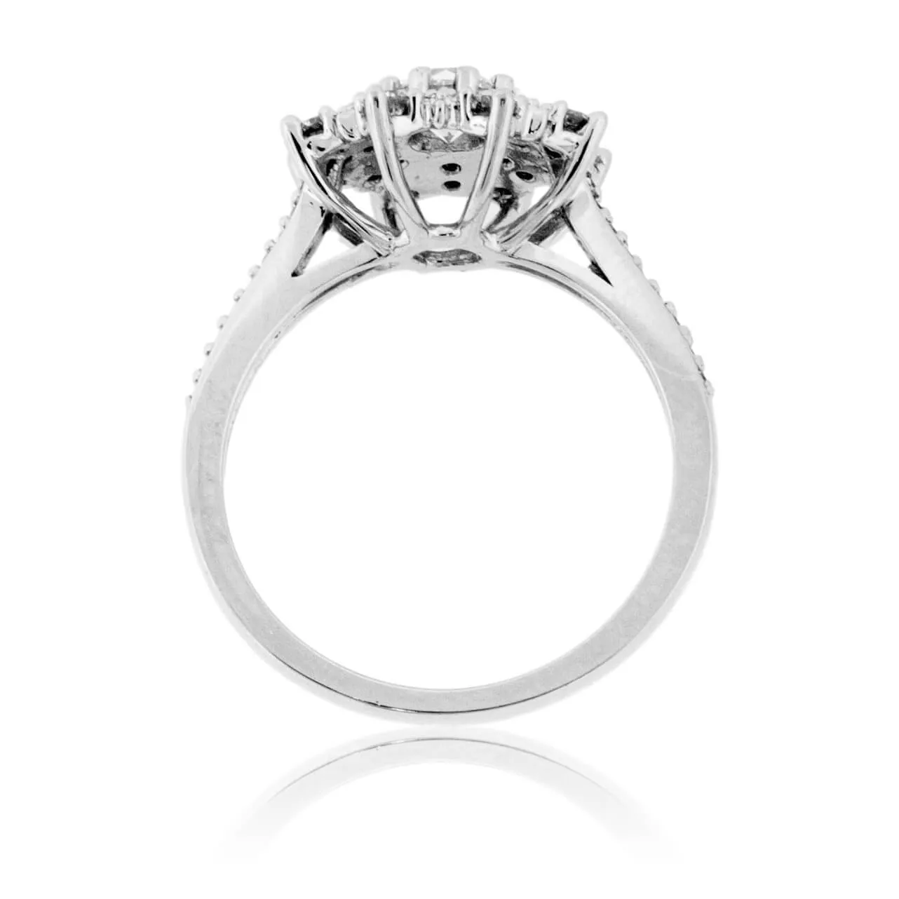 Diamond Cluster Snowflake Style Ring