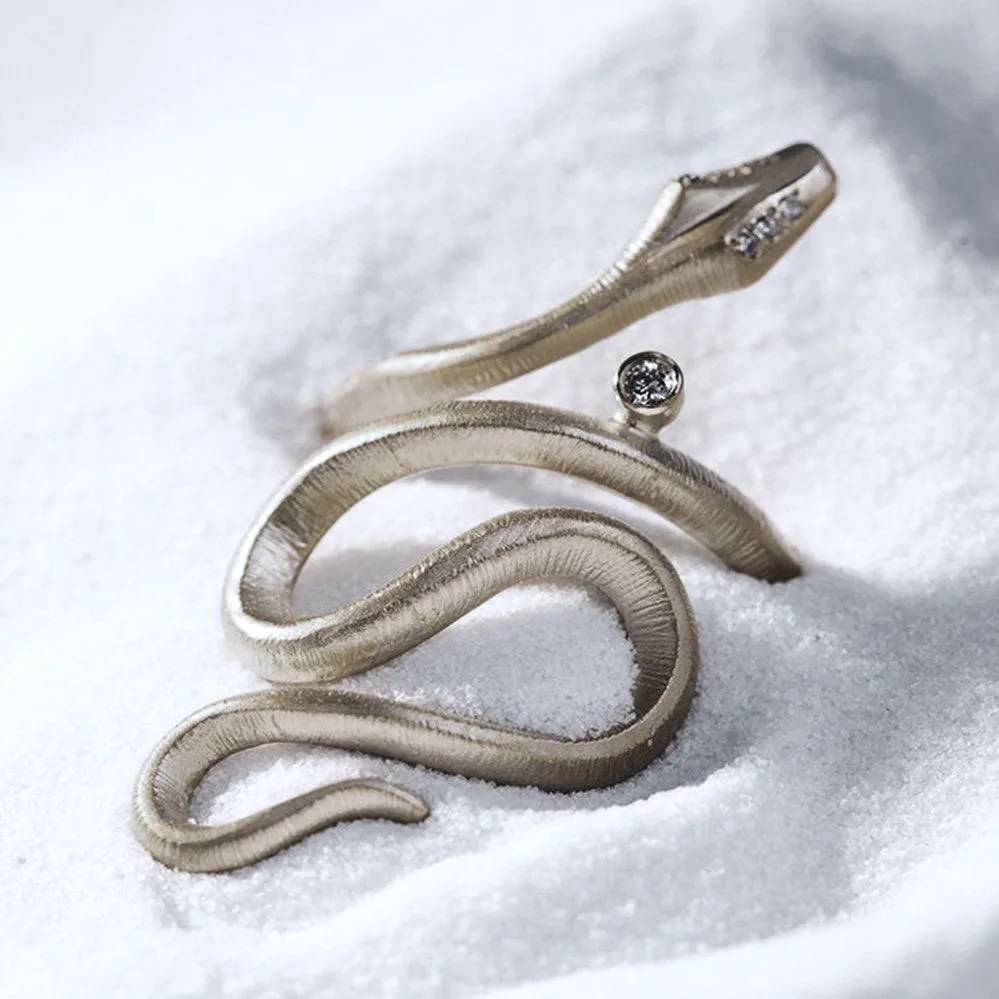 Diamond Snake Bypass Eternity Love Symbol Ring